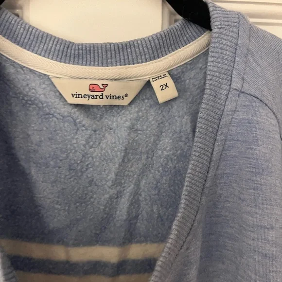vineyard vines striped blue and white sweatshirt size 2X - Picture 2 of 2